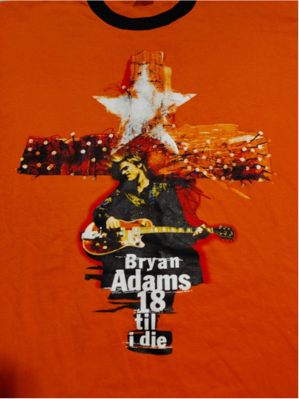Vintage 90s Bryan Adams 18 Til I Die T Shirt 1996 Band Merch Ringer Tee Size XL - Picture 3 of 5